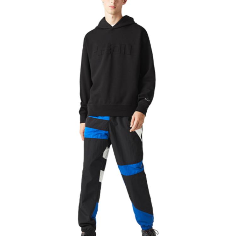 Purchase Lacoste France Logo Embossed Pullover Hoodie Men’s Black SH0094-138060