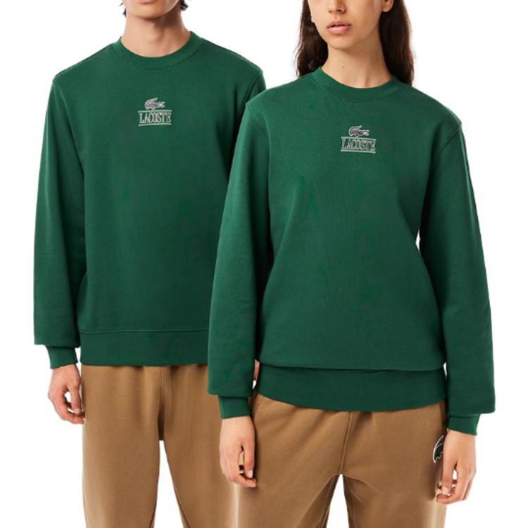 Shop Lacoste France Logo Print Crewneck Sweatshirt Unisex SH1156
