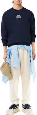 Lacoste France Logo Print Crewneck Sweatshirt Unisex SH1156 Sizing Lacoste France Logo Print Crewneck Sweatshirt Unisex SH1156