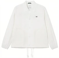 LACOSTE France White Logo Printed Single-Breasted Long-Sleeve Jacket Unisex. BH9248-70V LACOSTE France White Logo Printed Single-Breasted Long-Sleeve Jacket Unisex. BH9248-70V