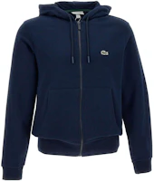 Lacoste Full-Zip Hooded Sweatshirt in Navy Blue SH9626-166 Lacoste Full-Zip Hooded Sweatshirt in Navy Blue SH9626-166
