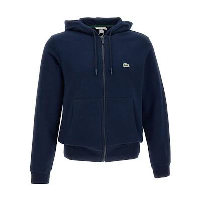 Lacoste Full-Zip Hooded Sweatshirt in Navy Blue SH9626-166