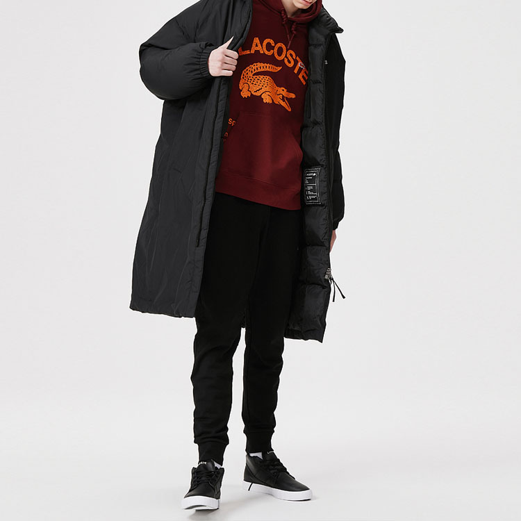 LACOSTE FW22  Black Hooded Cotton Jacket with Letter Print Design. BH2381-031 圖 4