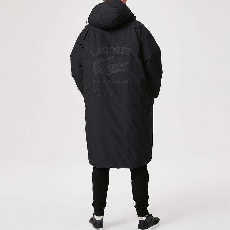 LACOSTE FW22  Black Hooded Cotton Jacket with Letter Print Design. BH2381-031 圖 5