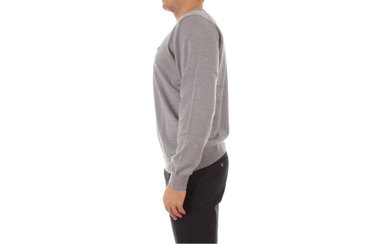 Purchase LACOSTE FW22  Grey Crewneck Sweater with Solid Color and Logo Embroidery AH1969-YRD