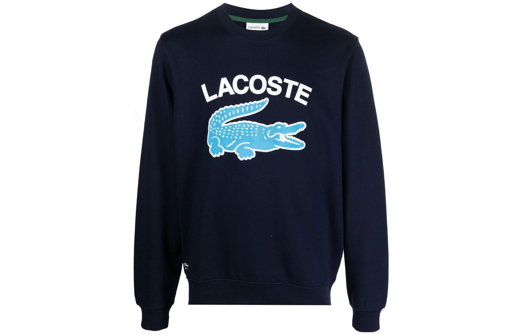 Order LACOSTE FW22 海軍藍Logo印花圓領衛衣。 SH9689166