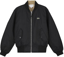 LACOSTE FW22 Reversible Bomber Jacket with Logo Embroidery Khaki/Black. BH6801-98 LACOSTE FW22 Reversible Bomber Jacket with Logo Embroidery Khaki/Black. BH6801-98