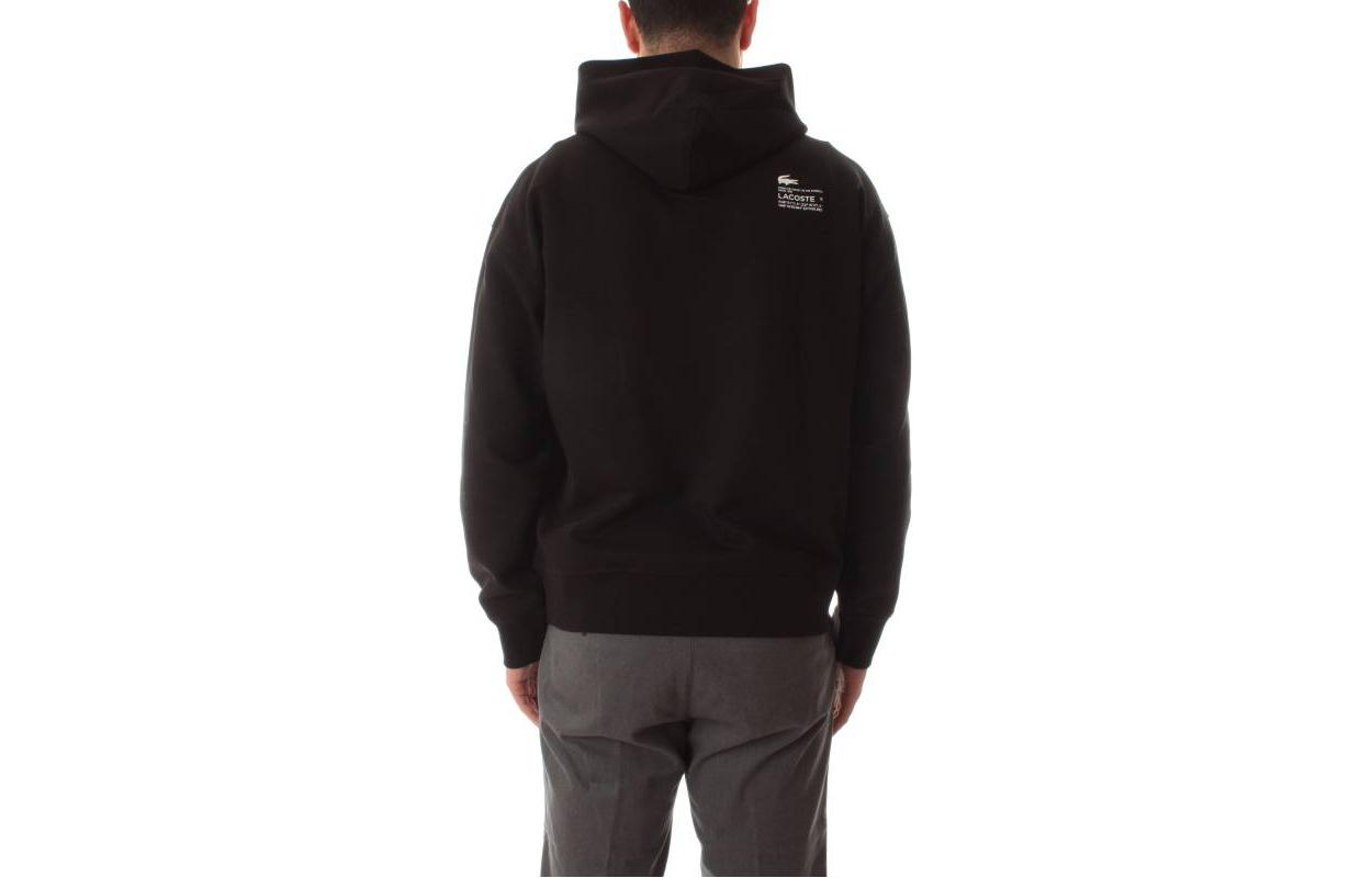 Lookbook Lacoste FW22 Black Hoodie with Solid Color Logo Print SH00948396