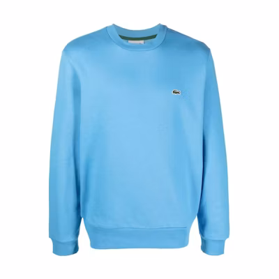 LACOSTE FW22 Blue Crewneck Logo Sweatshirt - Loose Fit Casual Style SH96084XA