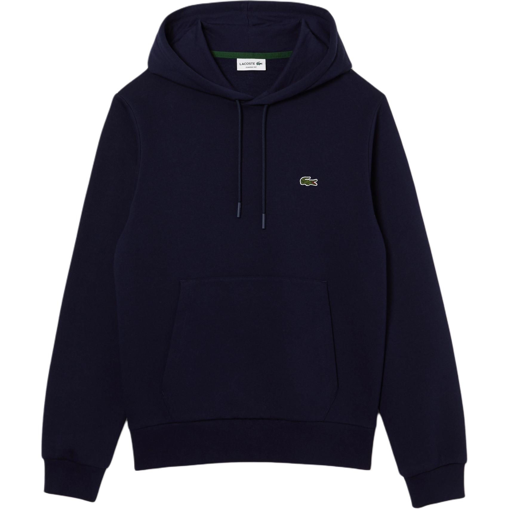 LACOSTE FW22 Blue Hoodie with Logo Embroidery - Casual Solid Color SH9623166