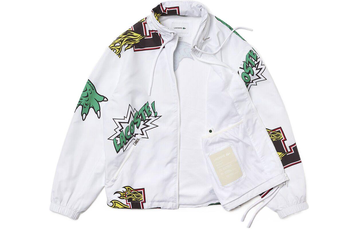 LACOSTE FW22 Foldable Hat Jacket White - Unisex Letter Print Outerwear BH1481-SBH