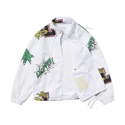 LACOSTE FW22 Foldable Hat Jacket White - Unisex Letter Print Outerwear BH1481-SBH