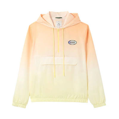 Lacoste FW22 Gradient Orange Logo Print Hooded Pullover Jacket Unisex BH2894-281