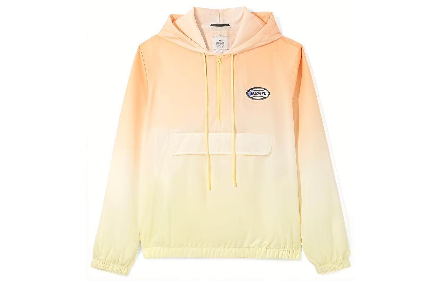 Order Lacoste FW22 Gradient Orange Logo Print Hooded Pullover Jacket Unisex BH2894-281