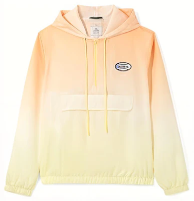 Lacoste FW22 Gradient Orange Logo Print Hooded Pullover Jacket Unisex BH2894-281 Order Lacoste FW22 Gradient Orange Logo Print Hooded Pullover Jacket Unisex BH2894-281