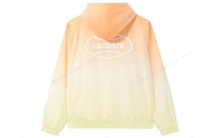 Lookbook Lacoste FW22 Gradient Orange Logo Print Hooded Pullover Jacket Unisex BH2894-281