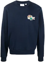 LACOSTE FW22 Graphic Patch Crewneck Sweatshirt Blue - SH1359-166 LACOSTE FW22 Graphic Patch Crewneck Sweatshirt Blue - SH1359-166