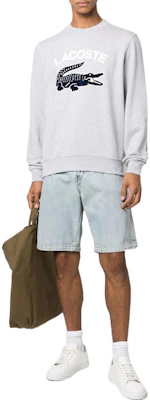 Lacoste FW22 Grey Crewneck Sweatshirt with Logo Print Design SH9689CCA Lookbook Lacoste FW22 Grey Crewneck Sweatshirt with Logo Print Design SH9689CCA