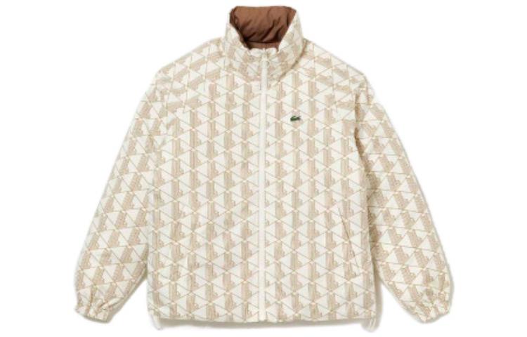Order Lacoste FW22 Ivory White Geometric Print Reversible Jacket for Men BH03997DX