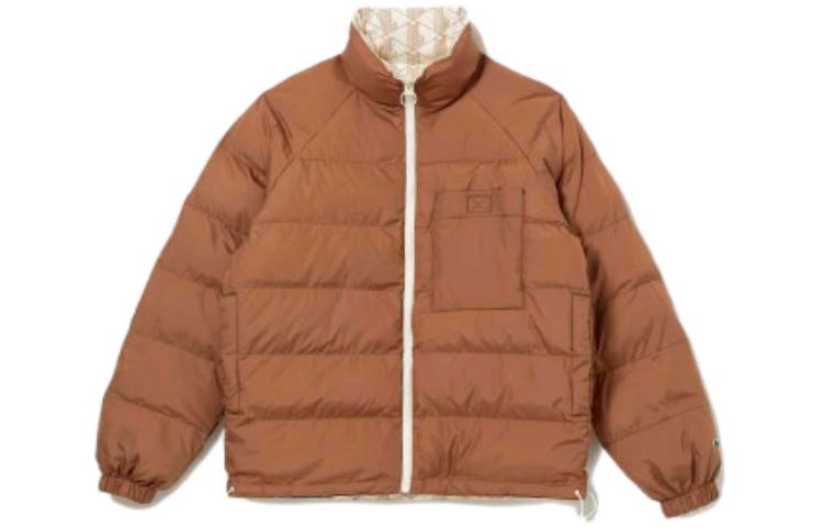 Lookbook Lacoste FW22 Ivory White Geometric Print Reversible Jacket for Men BH03997DX