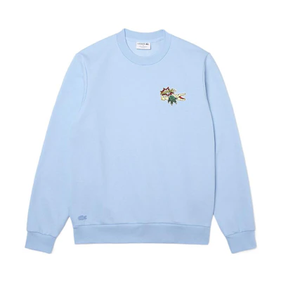 LACOSTE FW22 Pattern Logo Crewneck Sweatshirt Light Blue SH1359-HBP
