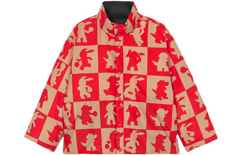 LACOSTE FW22 Red Reversible Cartoon Rabbit Printed Jacket Unisex BH7962-Y9I