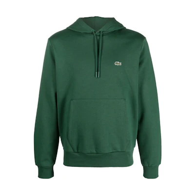 Lacoste FW22 Solid Color Logo Hoodie Green Casual Sweatshirt SH9623-132