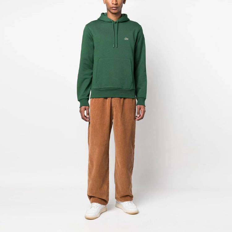 Lookbook Lacoste FW22绿色纯色标志连帽衫休闲卫衣 SH9623-132
