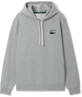 Lacoste FW22 Solid Logo Print Drawstring Hoodie Light Grey SH9660-CCA Lacoste FW22 Solid Logo Print Drawstring Hoodie Light Grey SH9660-CCA
