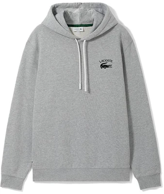 Lacoste FW22 Solid Logo Print Drawstring Hoodie Light Grey SH9660-CCA Order Lacoste FW22 Solid Logo Print Drawstring Hoodie Light Grey SH9660-CCA