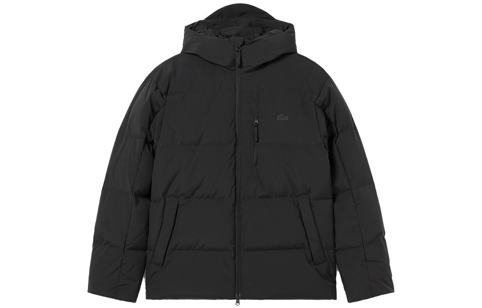 LACOSTE FW23  Black Cotton Padded Jacket, Stylish & Warm Long Sleeve. BH8530-031 圖 2