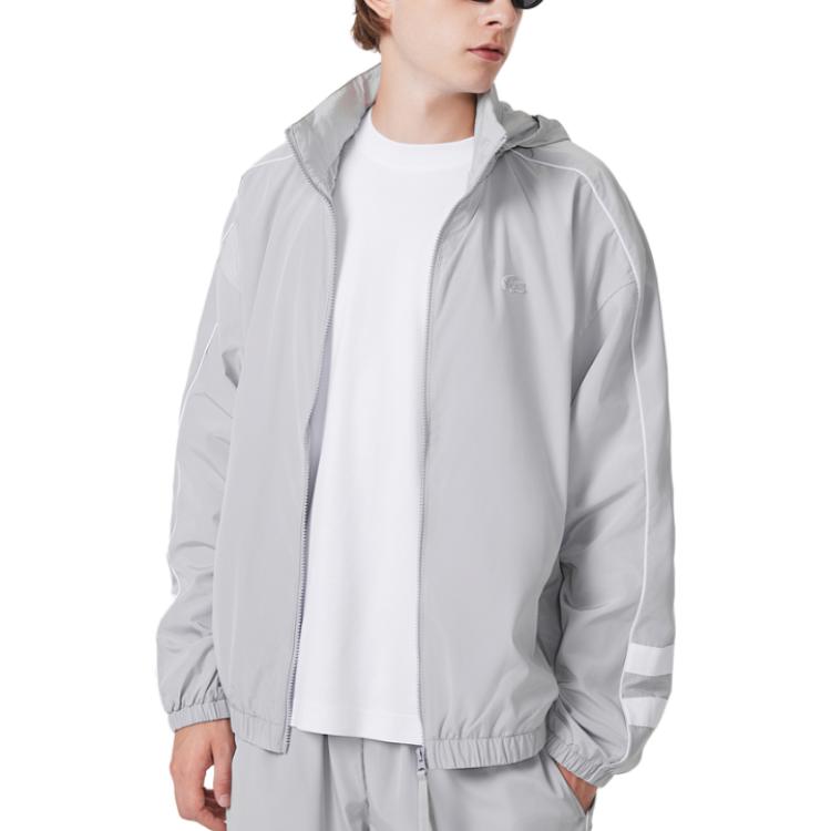 Lacoste FW23 Grey Logo Print Zip-Up Hooded Jacket BH5983-NWG 圖 5