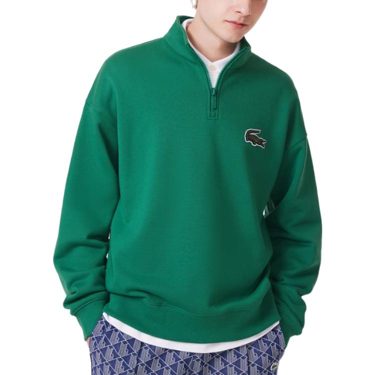 Lacoste FW23 Unisex Animal Print Stand Collar Sweatshirt in Dark Green SH0069-CNQ 圖 3