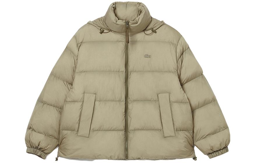 LACOSTE FW23 Unisex Fashion Khaki Loose Fit Warm Cotton Jacket BH5980