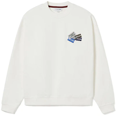 Lacoste FW23 White Crewneck Logo Long Sleeve Sweatshirt SH2060-70V Buy Lacoste FW23 White Crewneck Logo Long Sleeve Sweatshirt SH2060-70V