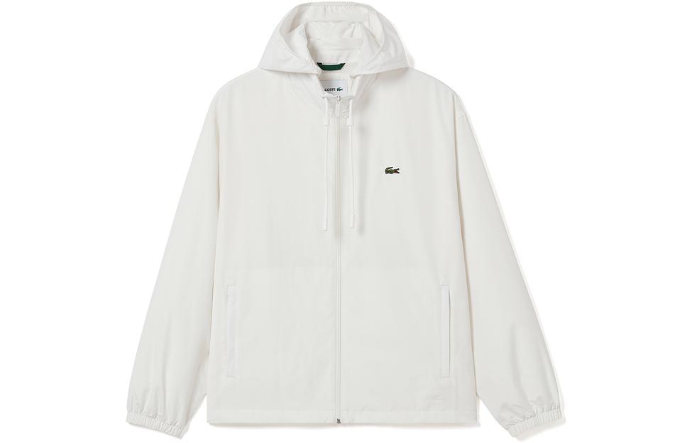 Lacoste FW23 Zip-Up Hoodie Jacket in Solid Off-White Color BH6291-70V