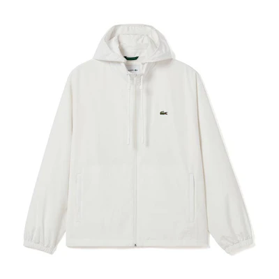 Lacoste FW23 Zip-Up Hoodie Jacket in Solid Off-White Color BH6291-70V