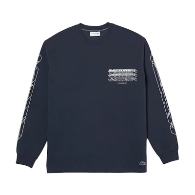 LACOSTE Graphic Crewneck Sweatshirt Navy Blue TH5528-KXE