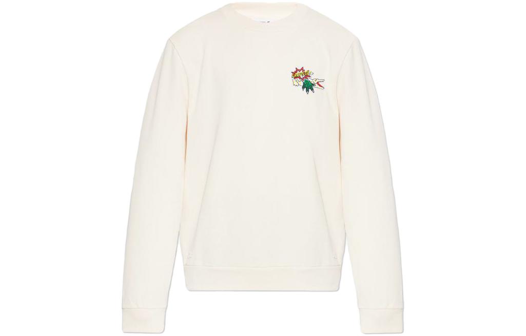 LACOSTE Graphic Patch Crewneck Sweatshirt Beige SH1359-XFJ