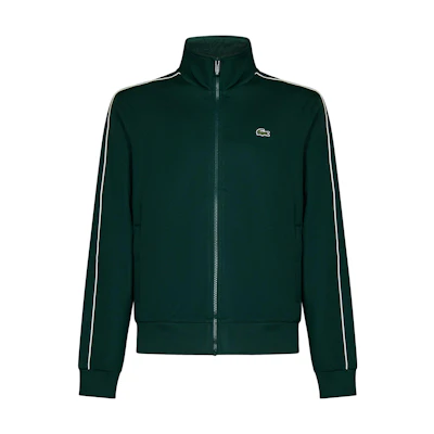 Lacoste Green Animal Print Zip-Up Jacket with Stand Collar SH1457-132