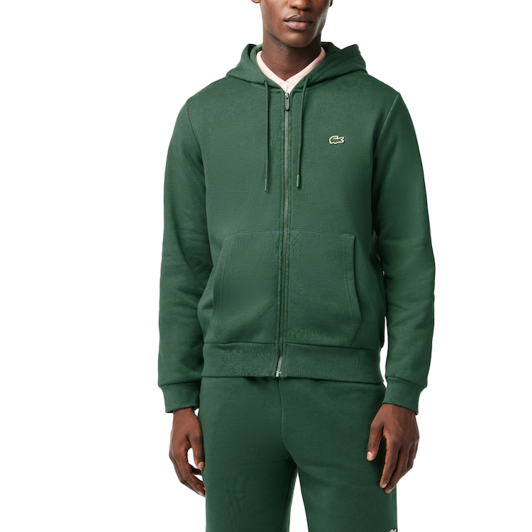 Lookbook Lacoste Green Hoodie with Animal Graphic and Full-Zip Design SH9626-SMI