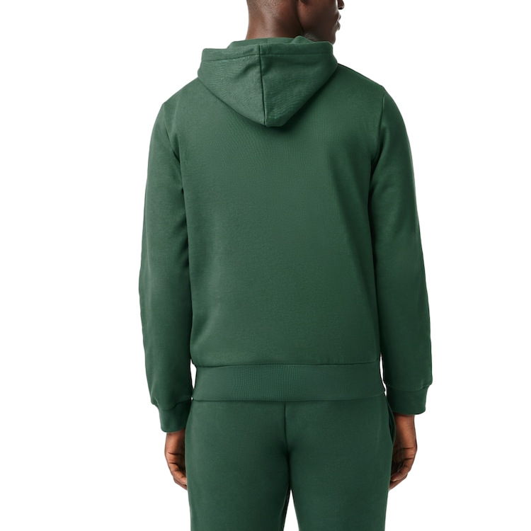Shop Lacoste Green Hoodie with Animal Graphic and Full-Zip Design SH9626-SMI