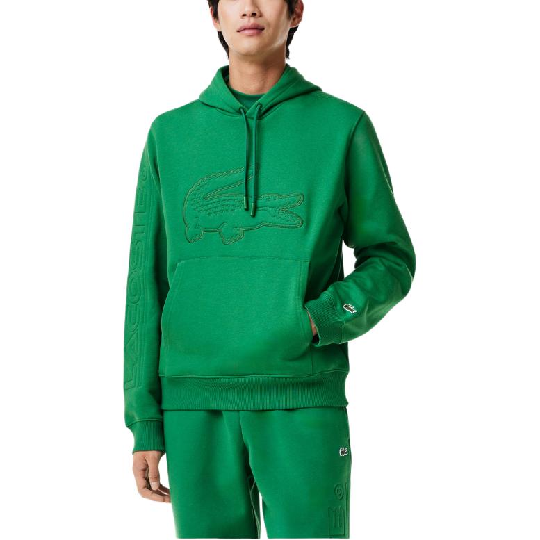 Lookbook Lacoste Green Hoodie with Crocodile Logo and Stitch Design SH2105-CNQ