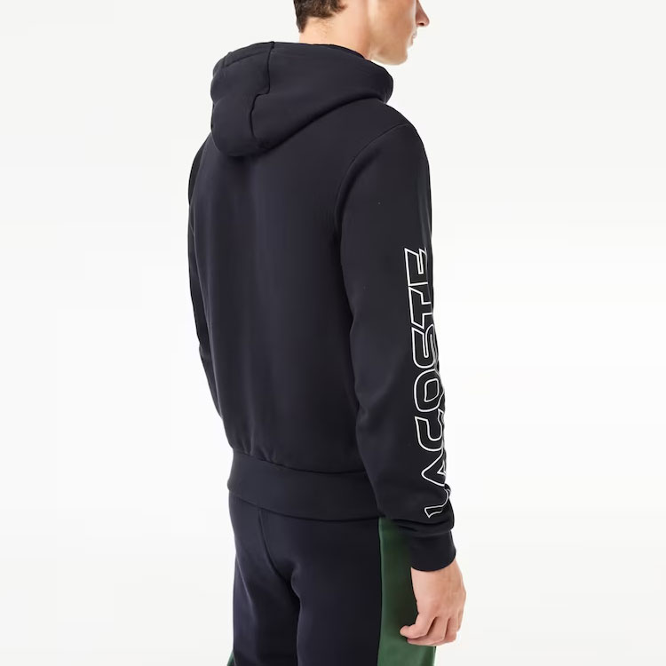 Lacoste Green Hoodie with Letter Print, Drawstring, and Zipper Design SH1416-MI7 圖 4