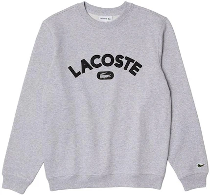 Lacoste Grey Crewneck Sweatshirt with Letter Print SH6873-1-CCA Order Lacoste Grey Crewneck Sweatshirt with Letter Print SH6873-1-CCA