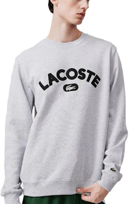 Lacoste Grey Crewneck Sweatshirt with Letter Print SH6873-1-CCA Lookbook Lacoste Grey Crewneck Sweatshirt with Letter Print SH6873-1-CCA