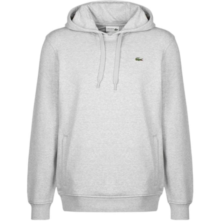 LACOSTE Grey Hoodie with Embroidered Logo Casual Style SH9623CCA