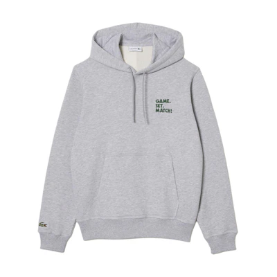 Lacoste Grey Hoodie with Letter Print Design - Comfortable and Stylish SH0132-CCA