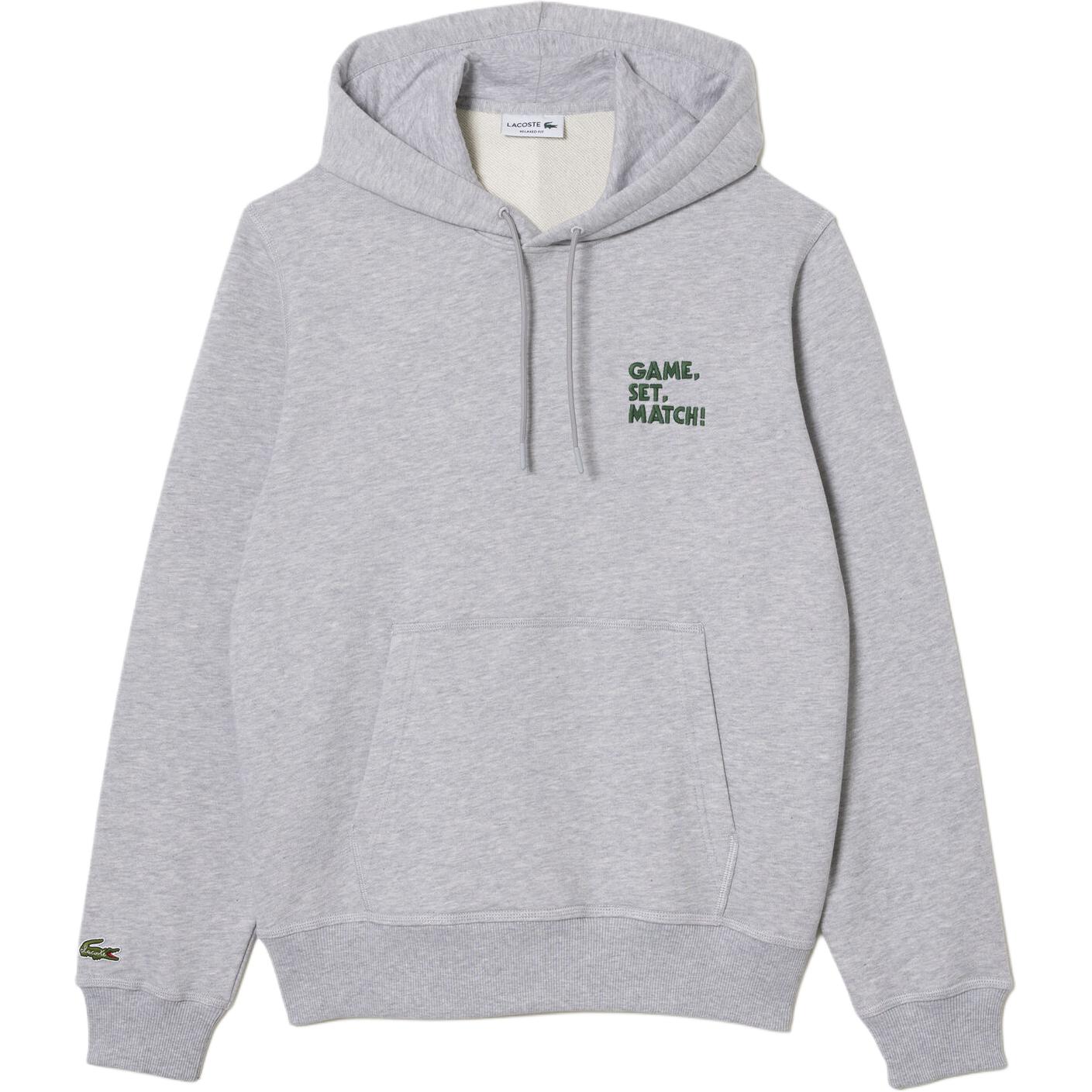 Order Lacoste Grey Hoodie with Letter Print Design - Comfortable and Stylish SH0132-CCA