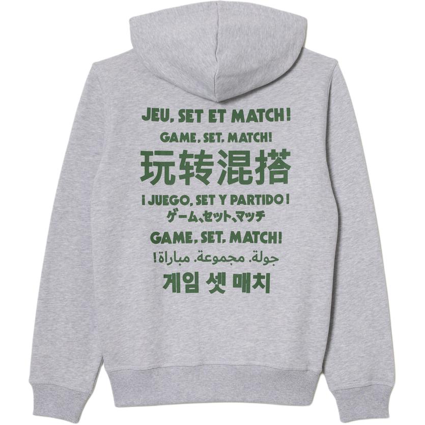 Lookbook Lacoste Grey Hoodie with Letter Print Design - Comfortable and Stylish SH0132-CCA